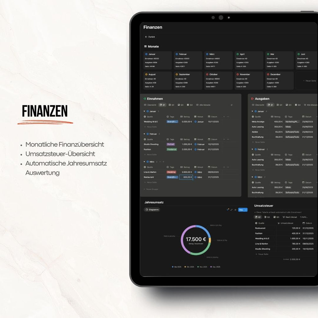 Notion Template für Fotografen & Videografen